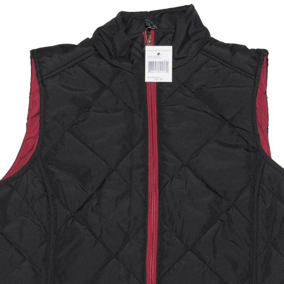 New Lauren Ralph Lauren Vest!  Black  Gold Hardware  Quilted  Lighter Weight - Picture 2 of 5